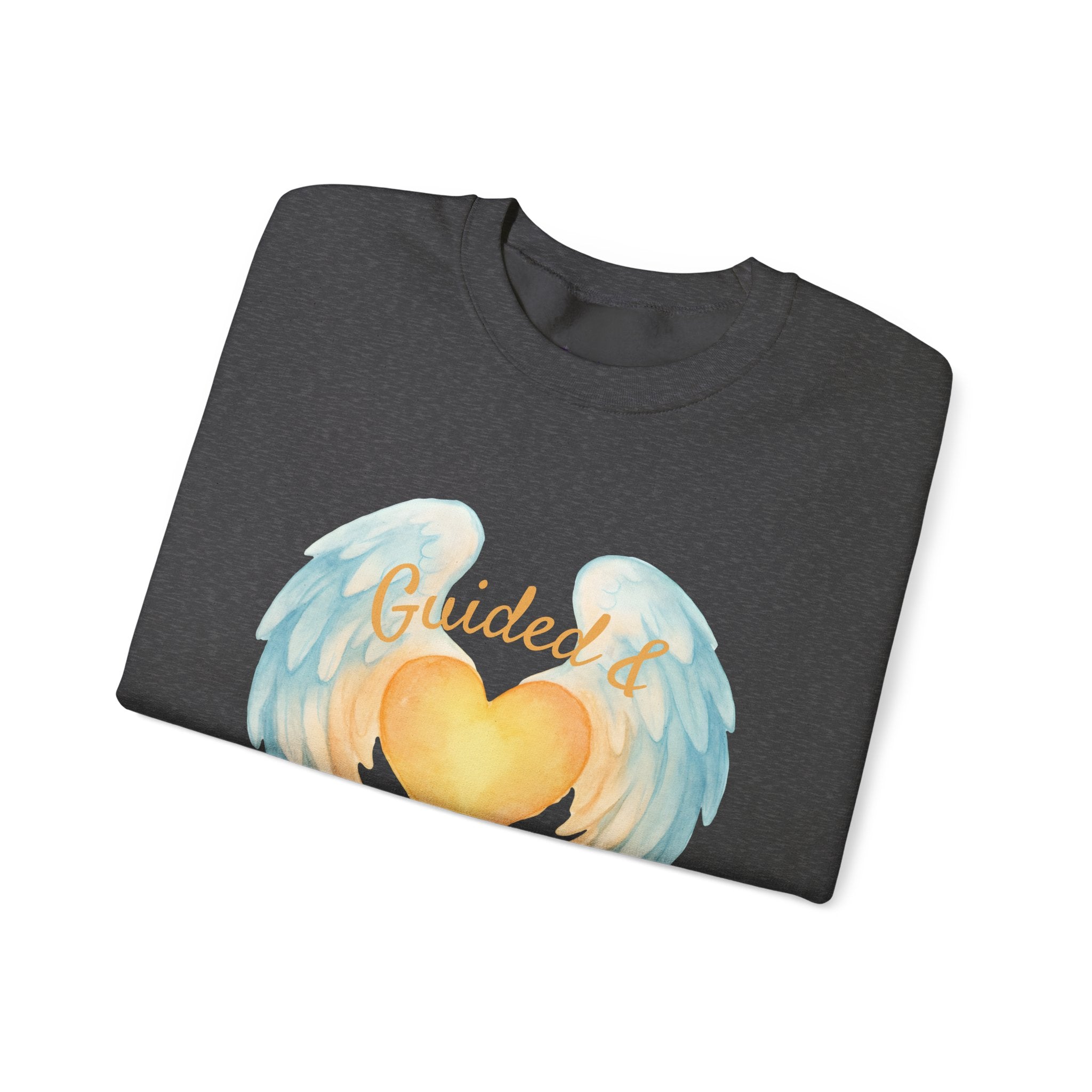 Angel Wing Heart Sweatshirt – "Guided & Protected" Spiritual Crewneck