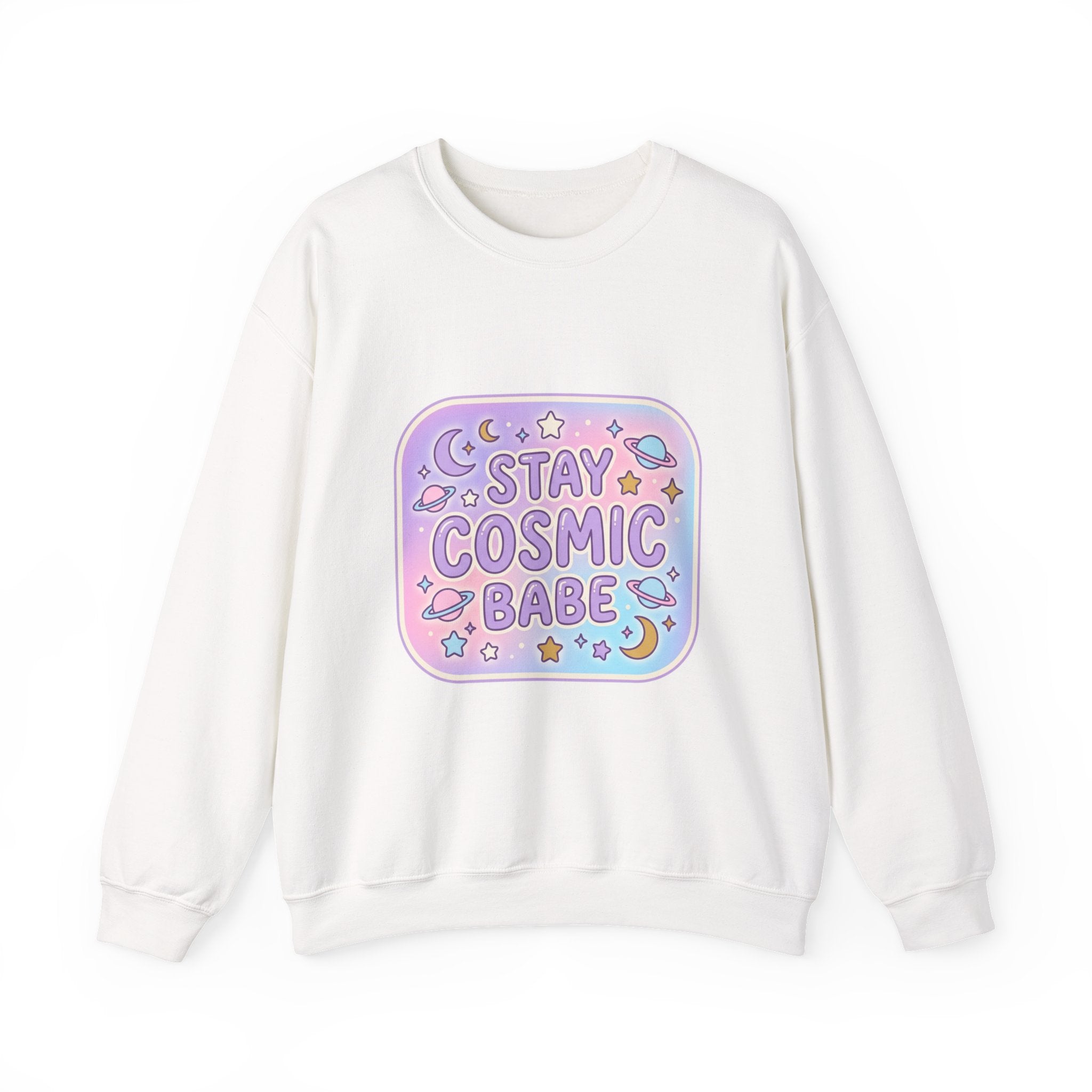 Stay Cosmic Babe Sweatshirt — Pastel Space Crewneck for Women & Teens