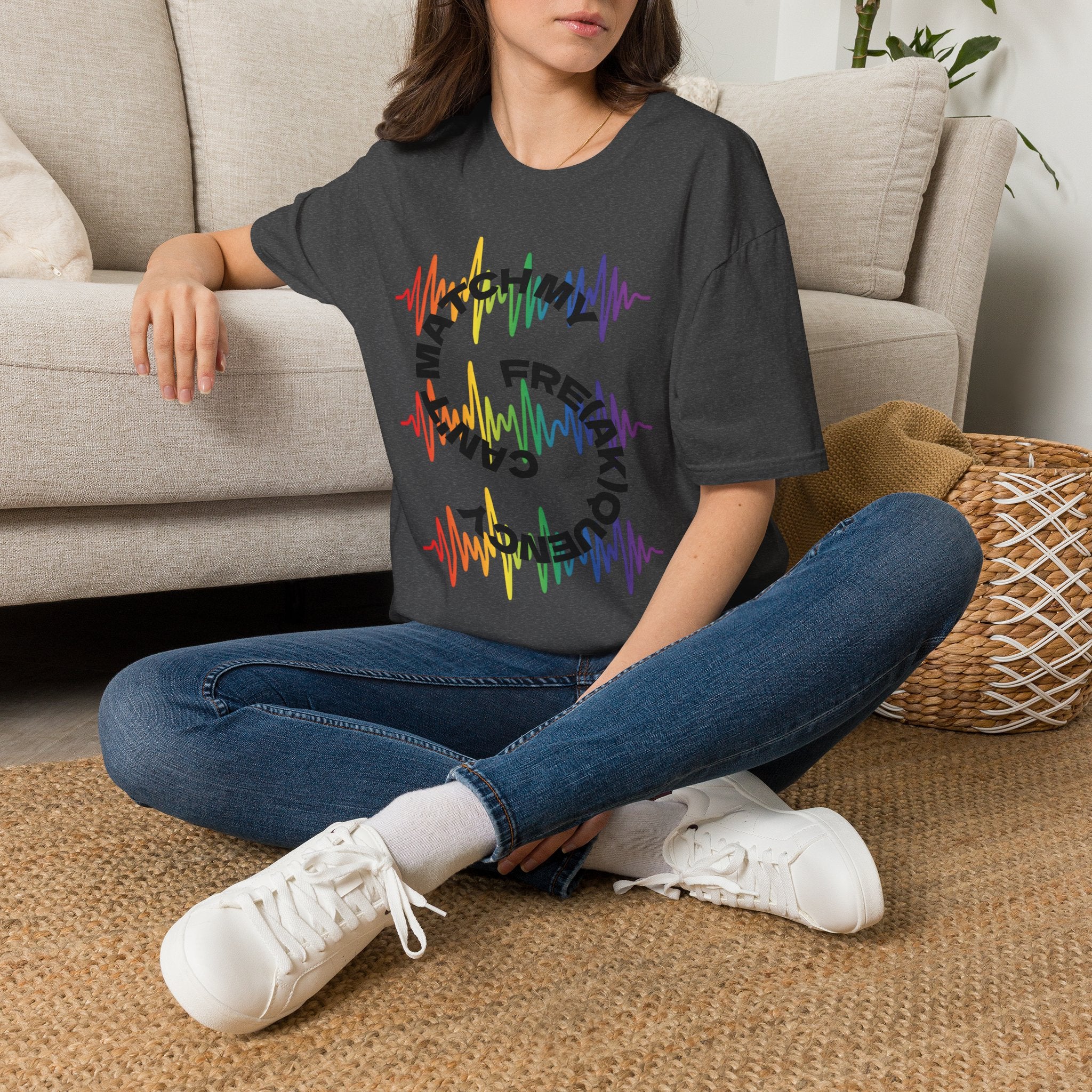 Rainbow Soundwave 'Can't Match  My Fre(ak)quency' Graphic — Unisex T-Shirt