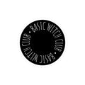"BASIC WITCH CLUB"  Kiss-Cut Vinyl Decal — Black Circular Emblem