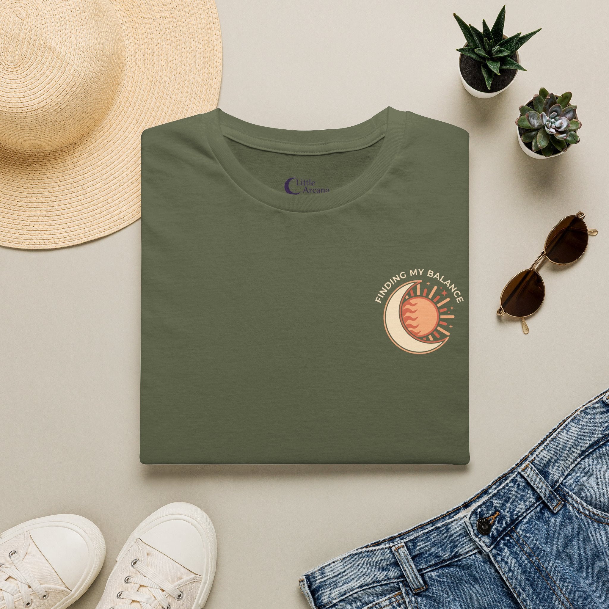 Sun & Moon Minimalist T-Shirt — "Finding my Balance"