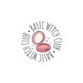 "BASIC WITCH CLUB" Kiss-Cut Vinyl Decal — Compact Mirror Emblem