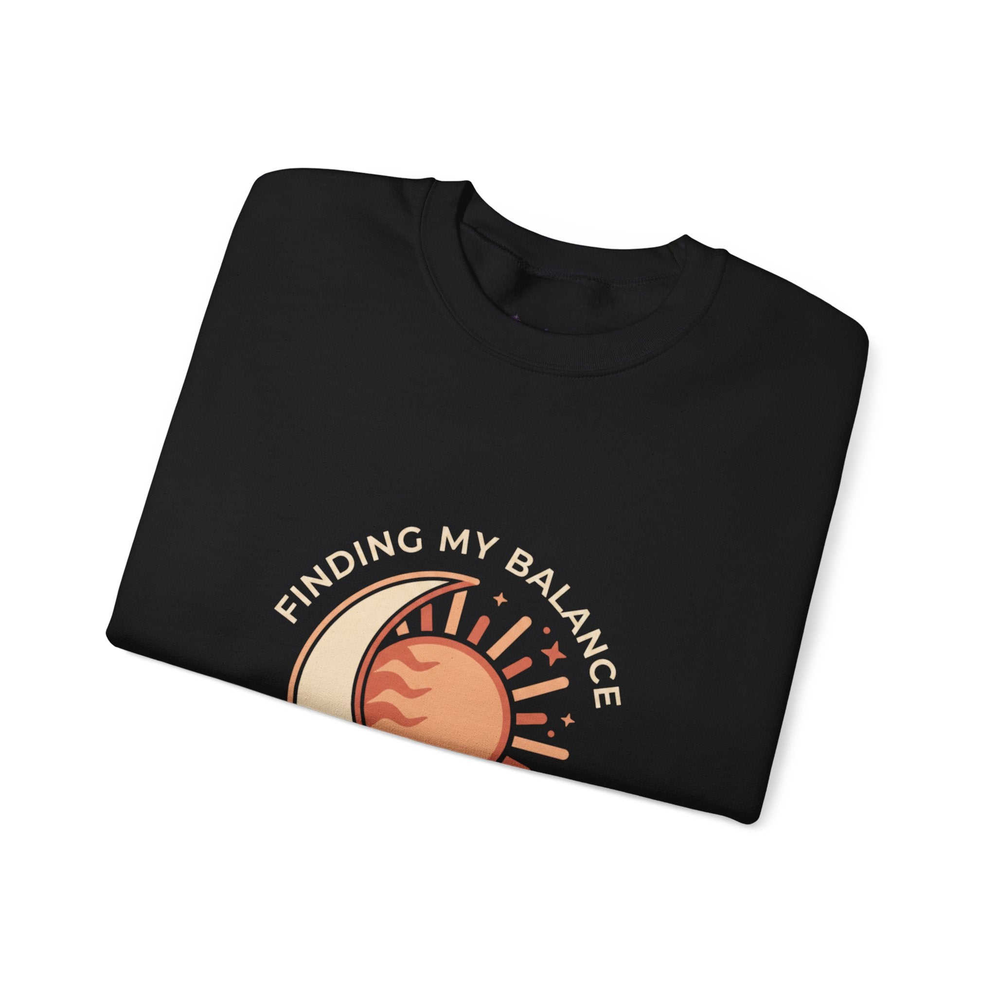 Sun & Moon Minimalist Crewneck Sweatshirt — "Finding my Balance"