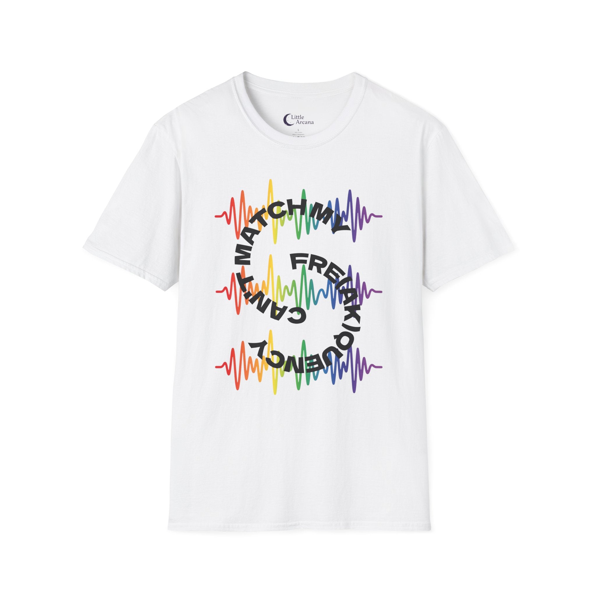 Rainbow Soundwave 'Can't Match  My Fre(ak)quency' Graphic — Unisex T-Shirt
