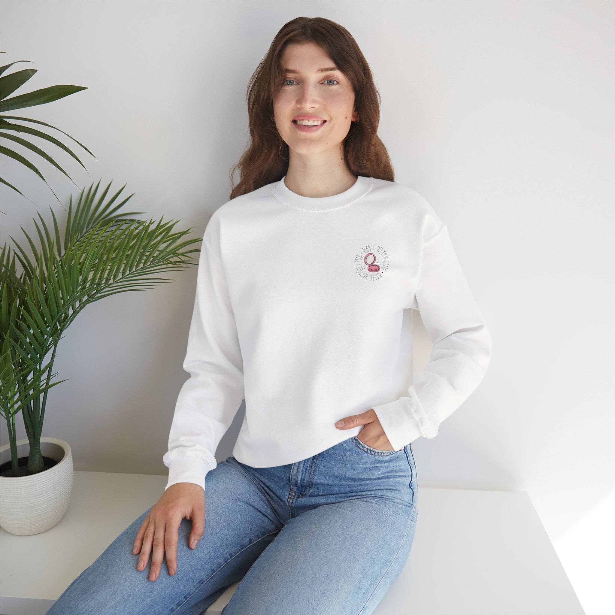 BASIC WITCH CLUB Compact Makeup Emblem — Crewneck Sweatshirt