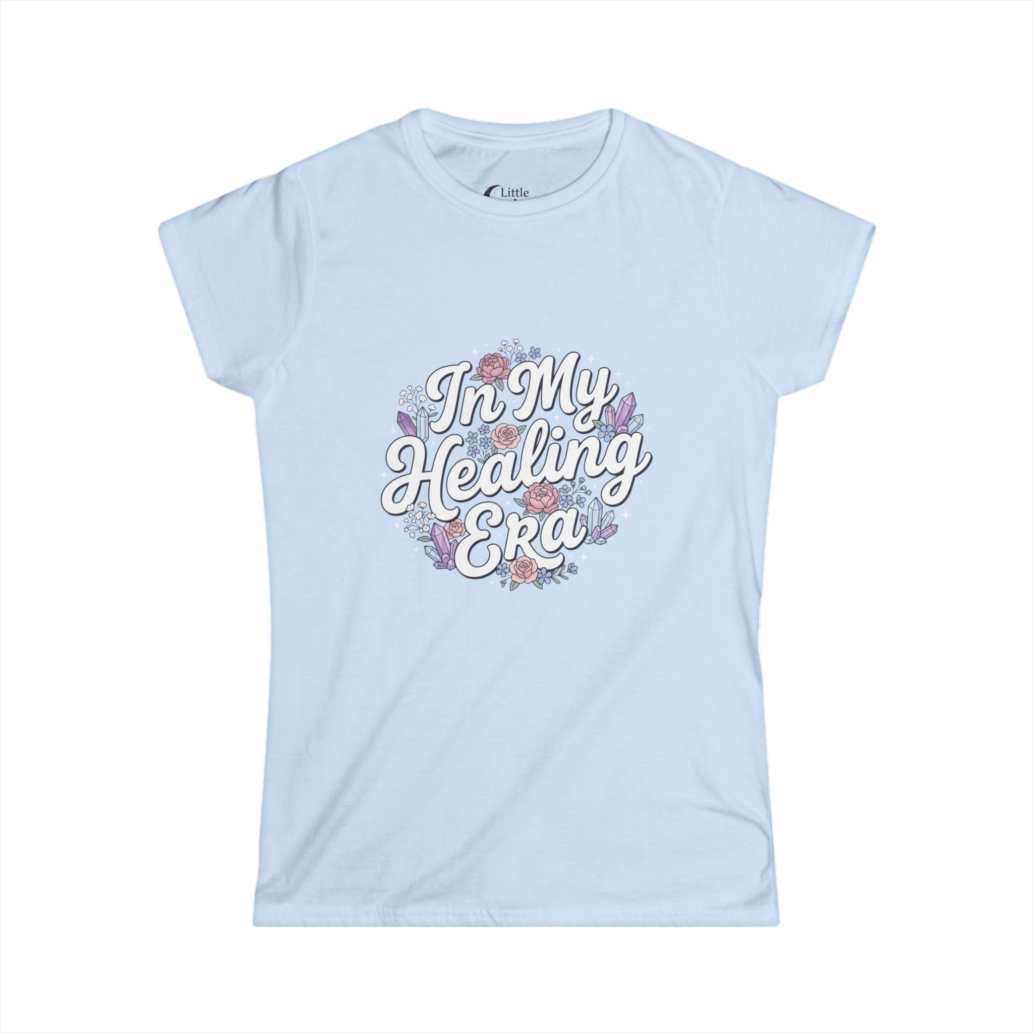 Women's Tee — "In My Healing Era" Floral Self-Care Shirt