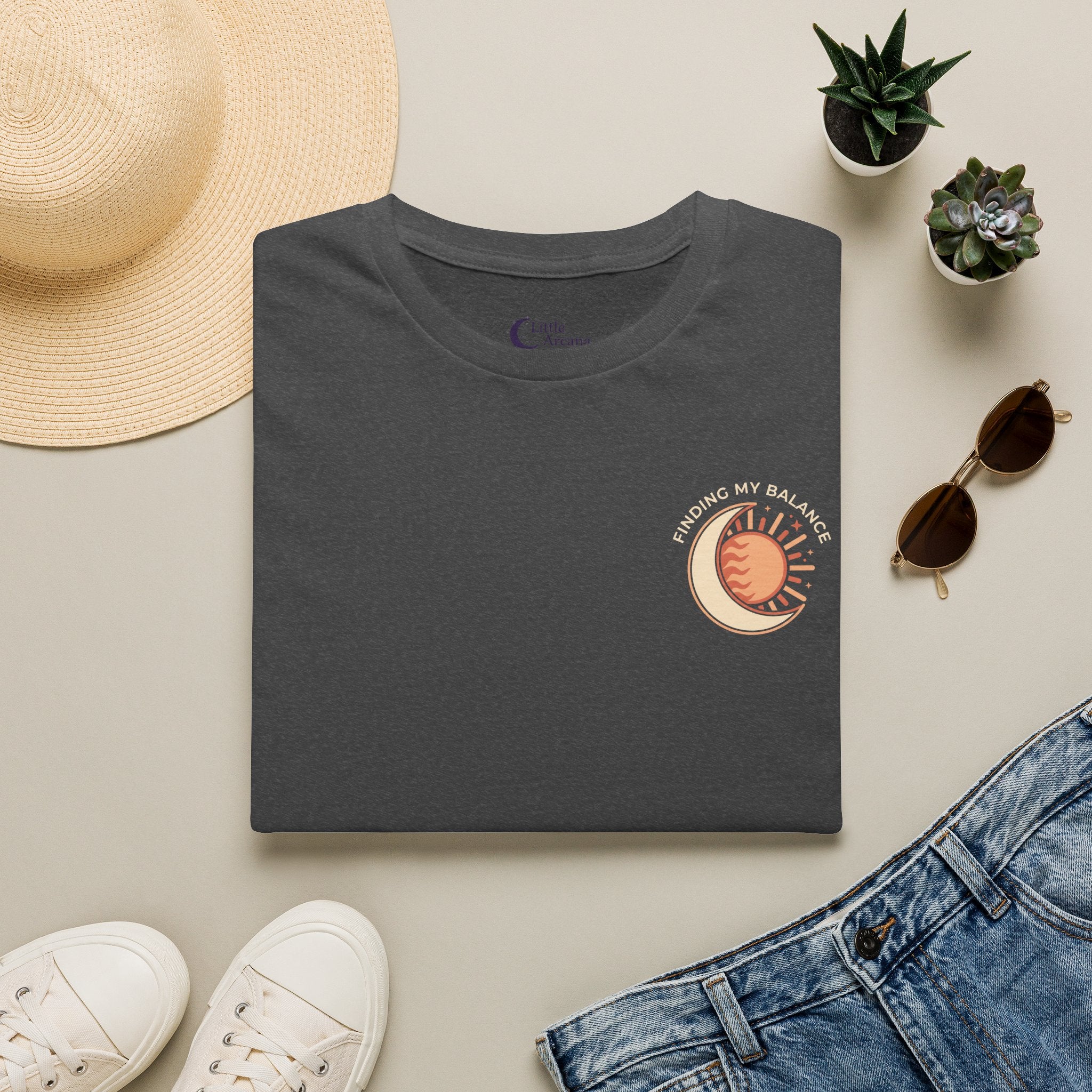 Sun & Moon Minimalist T-Shirt — "Finding my Balance"