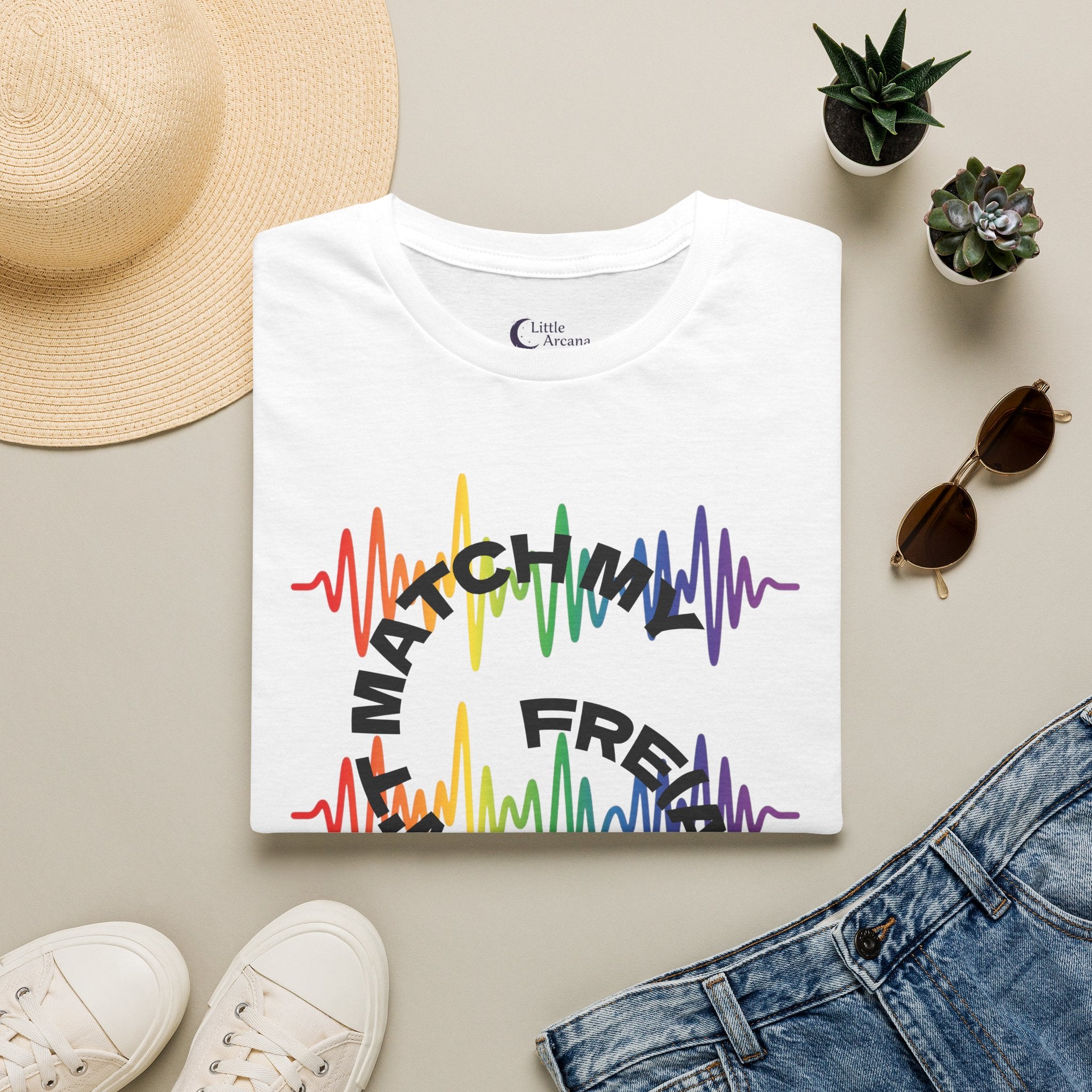 Rainbow Soundwave 'Can't Match  My Fre(ak)quency' Graphic — Unisex T-Shirt