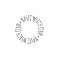 "BASIC WITCH CLUB"  Kiss-Cut Vinyl Decal — White Circular Emblem