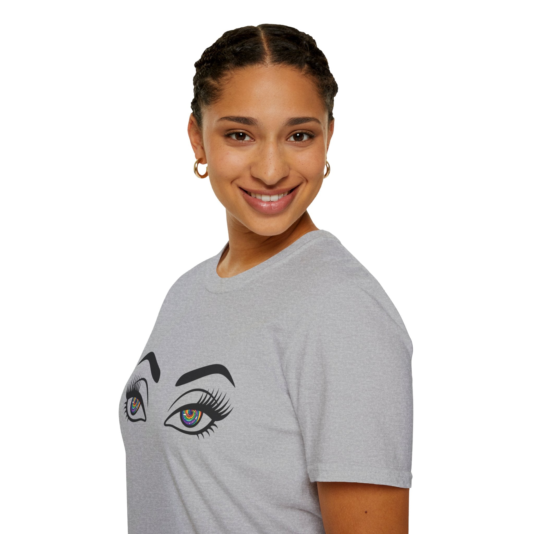 Hypnotic Eyes Graphic T-Shirt — Rainbow (Air)