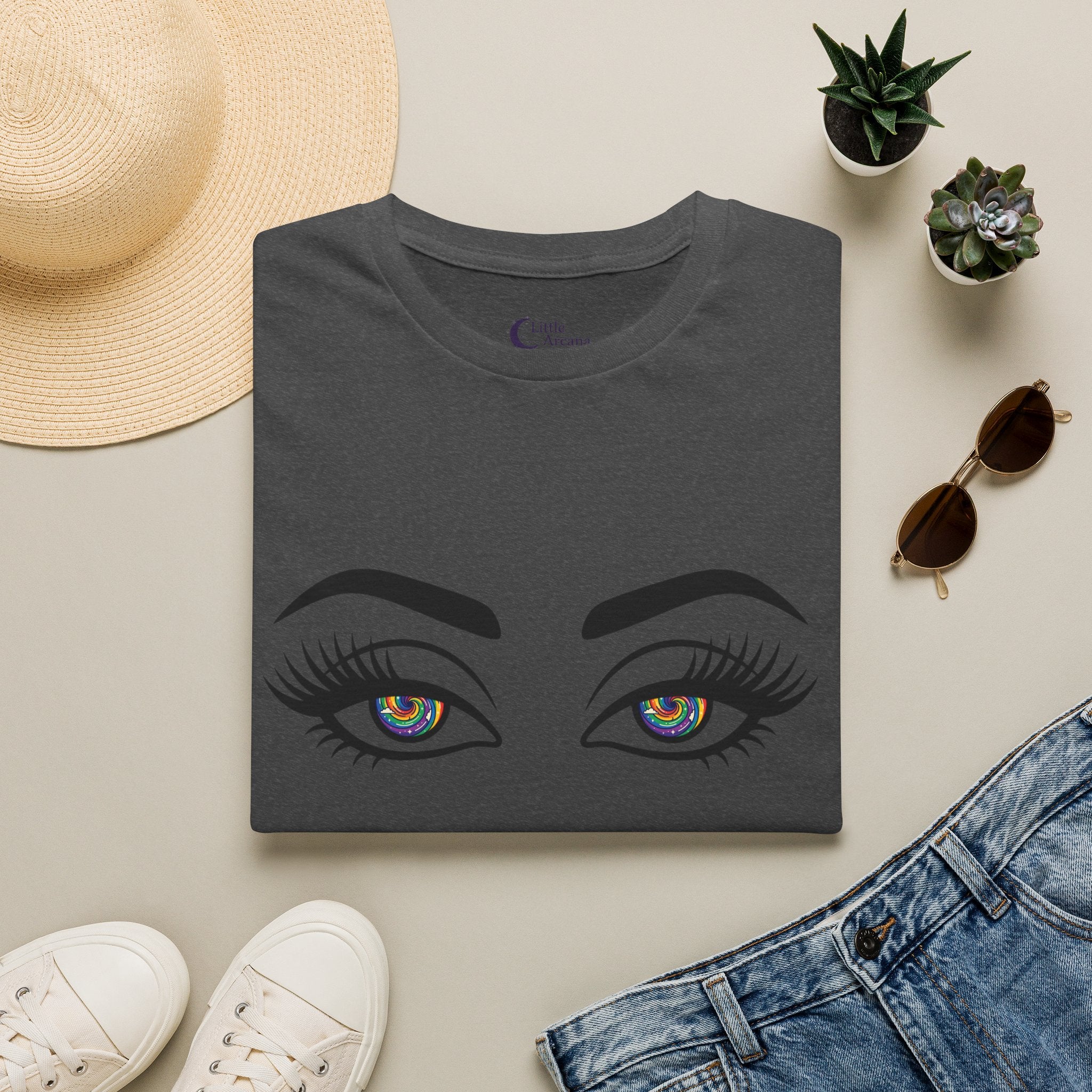 Hypnotic Eyes Graphic T-Shirt — Rainbow (Air)