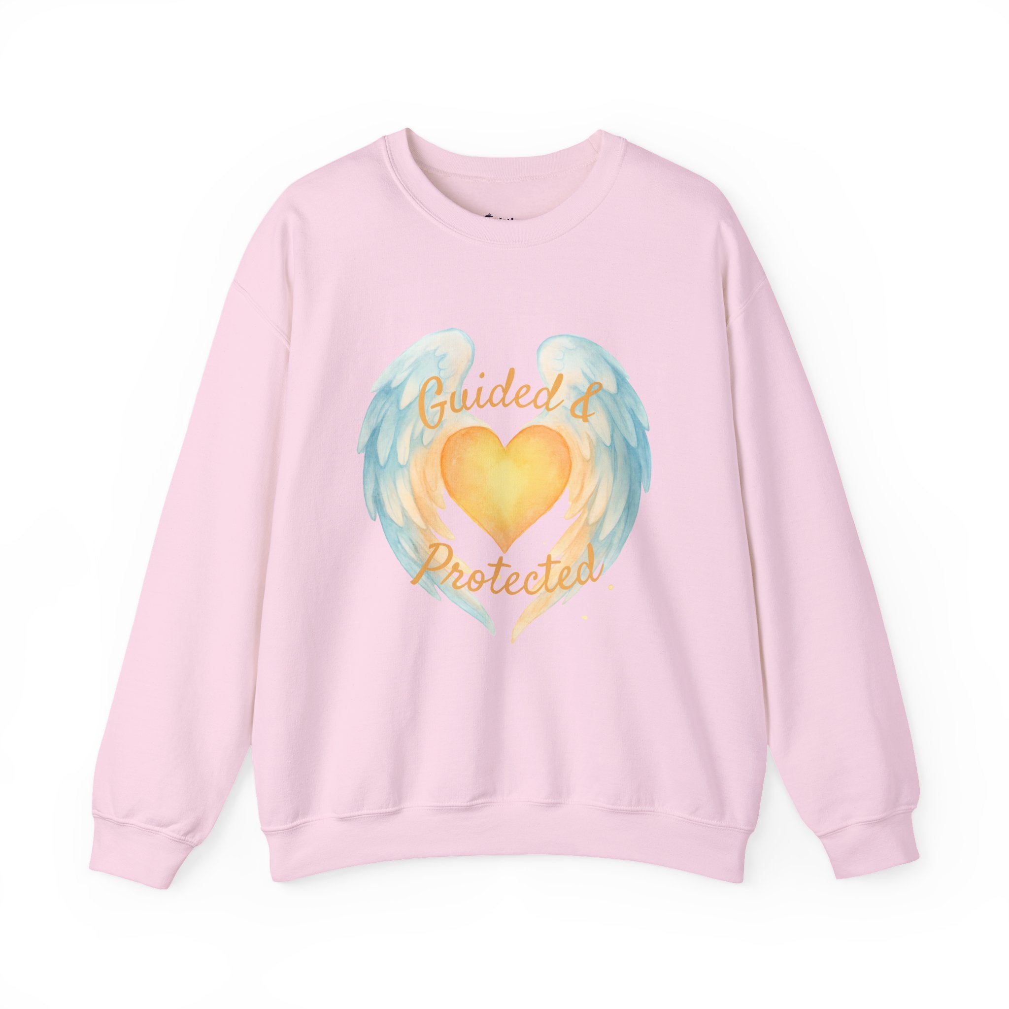 Angel Wing Heart Sweatshirt – "Guided & Protected" Spiritual Crewneck