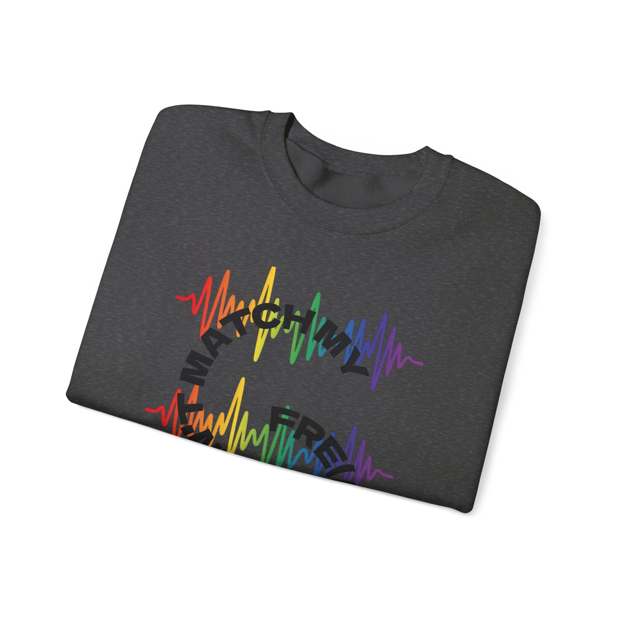 Rainbow Soundwave 'Can't Match  My Fre(ak)quency' Graphic — Crewneck Sweatshirt