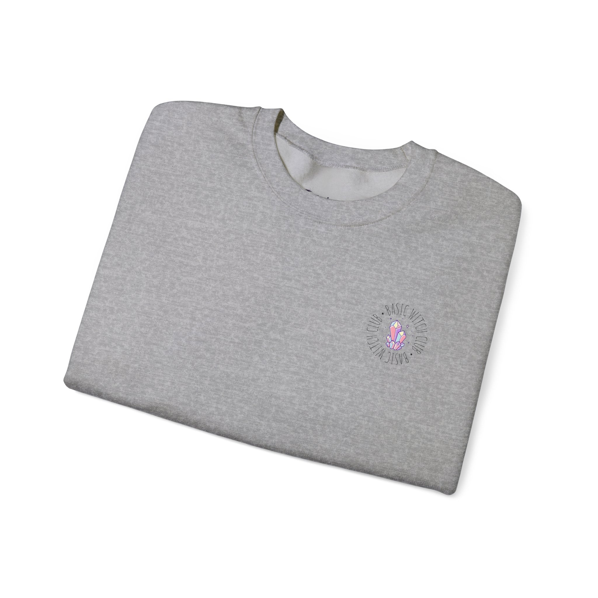BASIC WITCH CLUB Crystal Cluster Emblem — Crewneck Sweatshirt