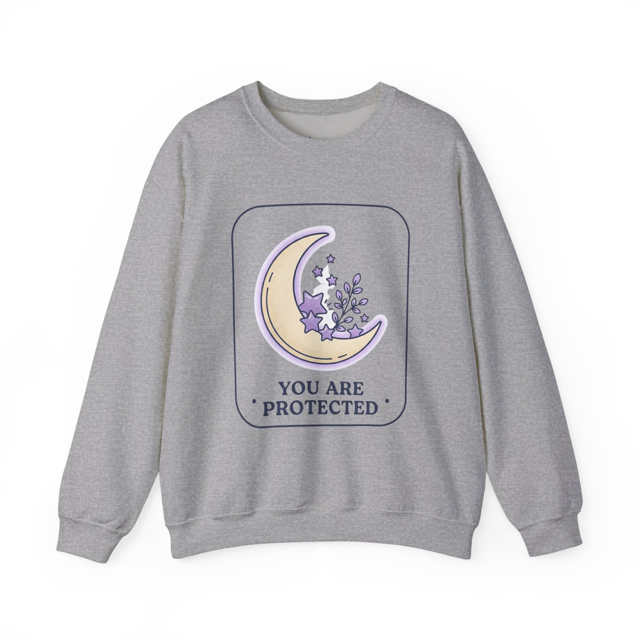 Crewneck Sweatshirt — "You Are Protected" Moon & Stars Comfort Pullover
