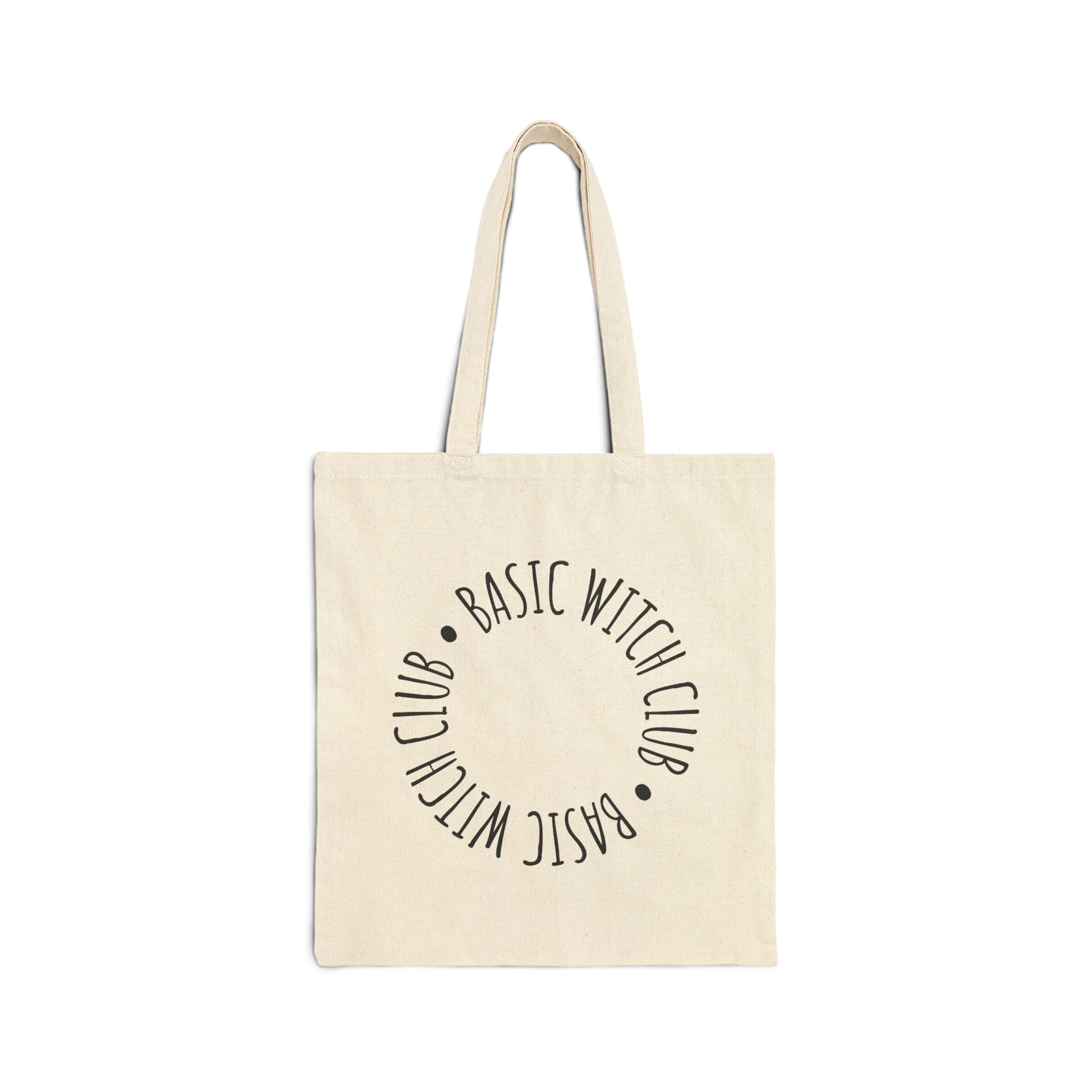 BASIC WITCH CLUB  Canvas Tote Bag — Cute Witchy Reusable Market Bag