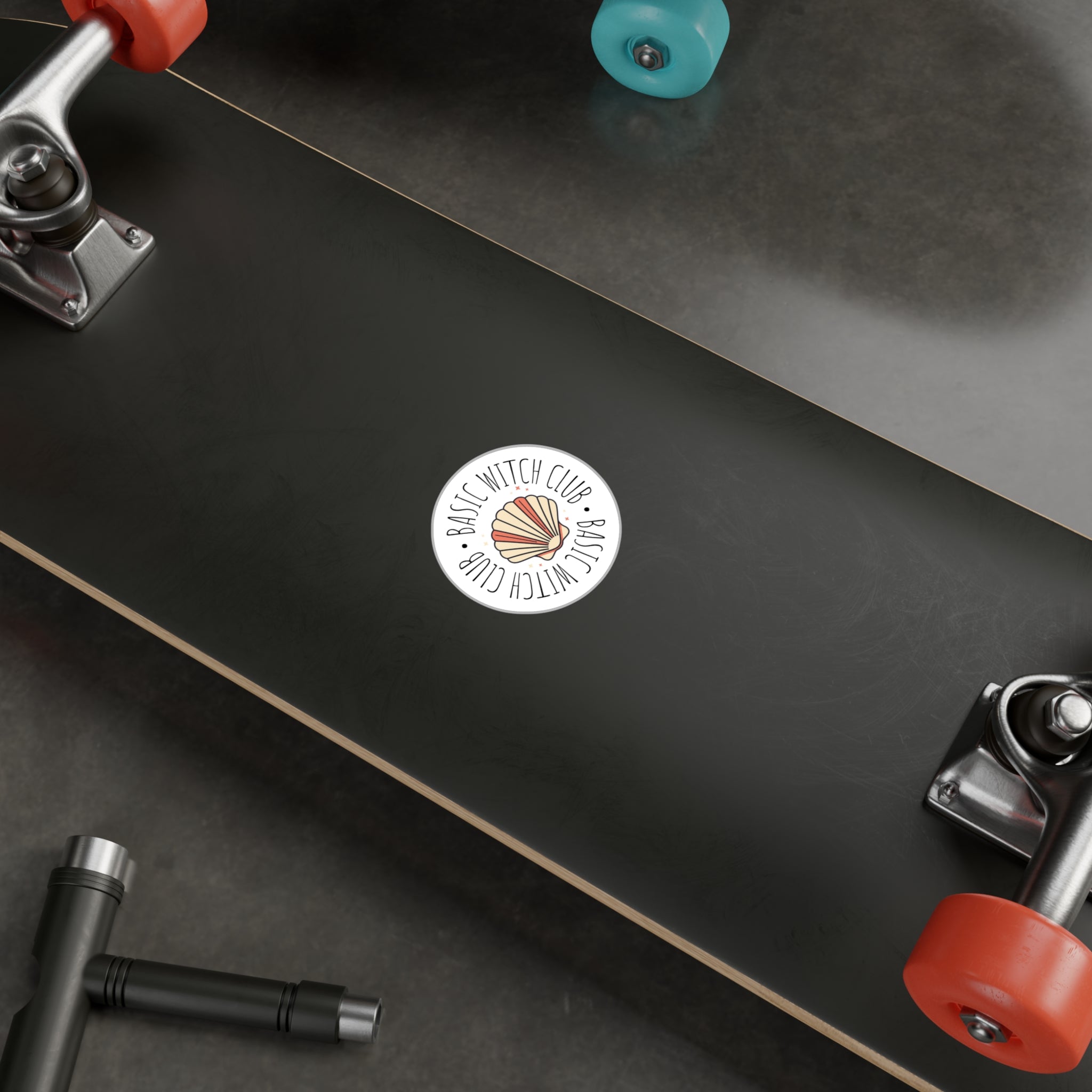 "BASIC WITCH CLUB" Kiss-Cut Vinyl Decal — Sea Shell Emblem